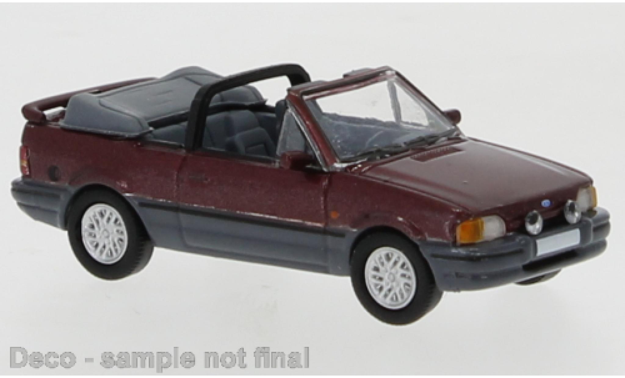 Ford Escort 1/87 PCX87 IV Cabriolet metallic rood/metallic grijs 1986 Exklusiv bei Model Car World modelauto