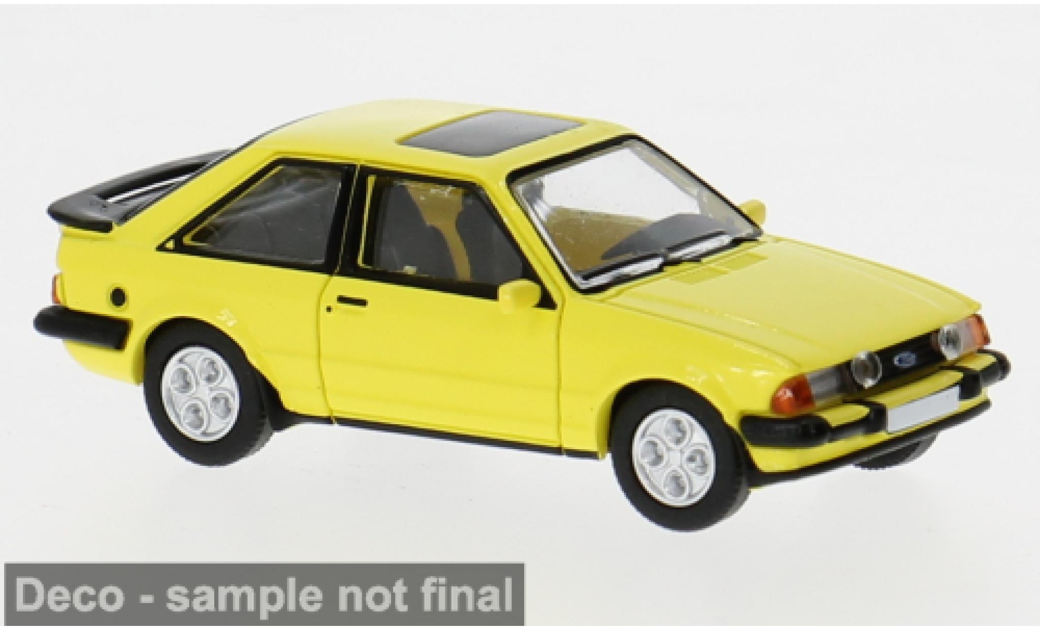 Ford Escort 1/87 PCX87 MK III XR3i geel 1982 1:87 modelauto