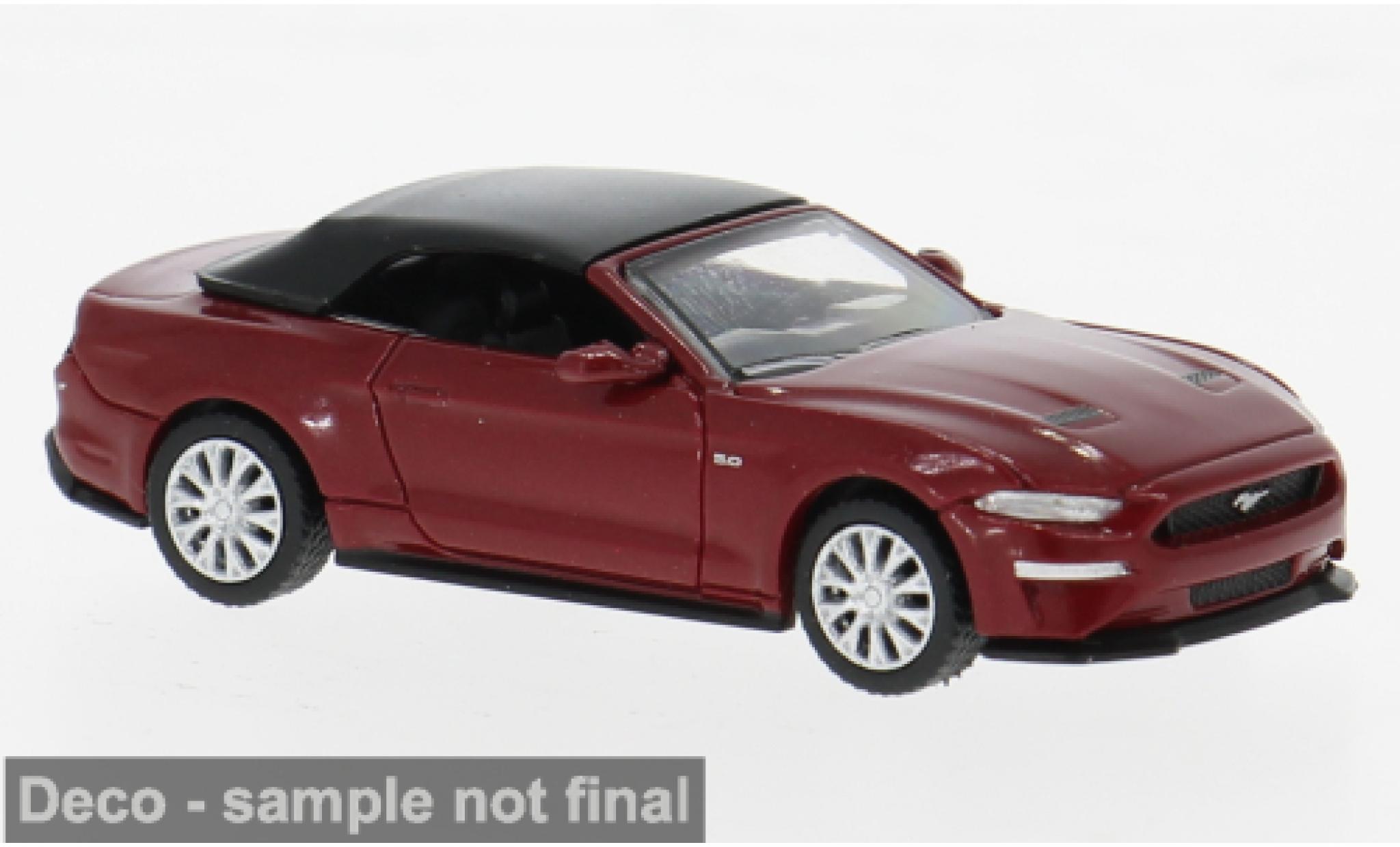 Ford Mustang 1/87 PCX87 VI Cabriolet rood 2020 1:87 modelauto