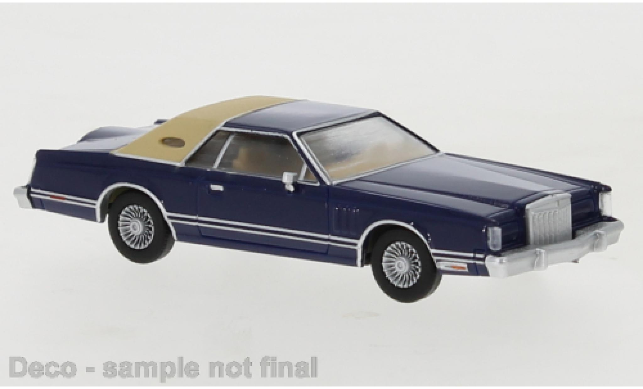 Lincoln Continental 1/87 PCX87 Mark V metallic blauw 1977 modelauto