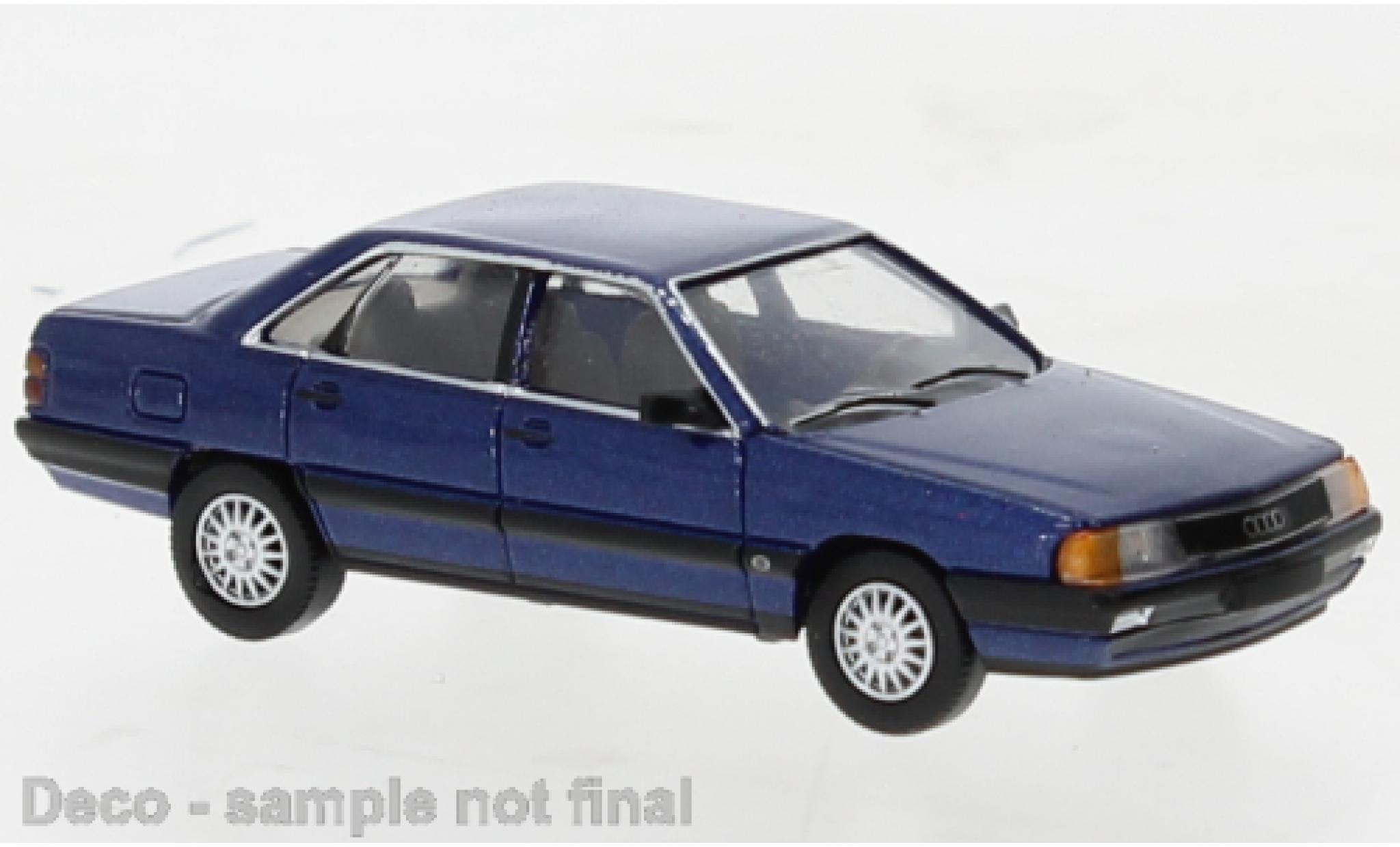 Audi 100 1/87 PCX87 (C3) metallic blauw fonc&eacute; 1982 modelauto