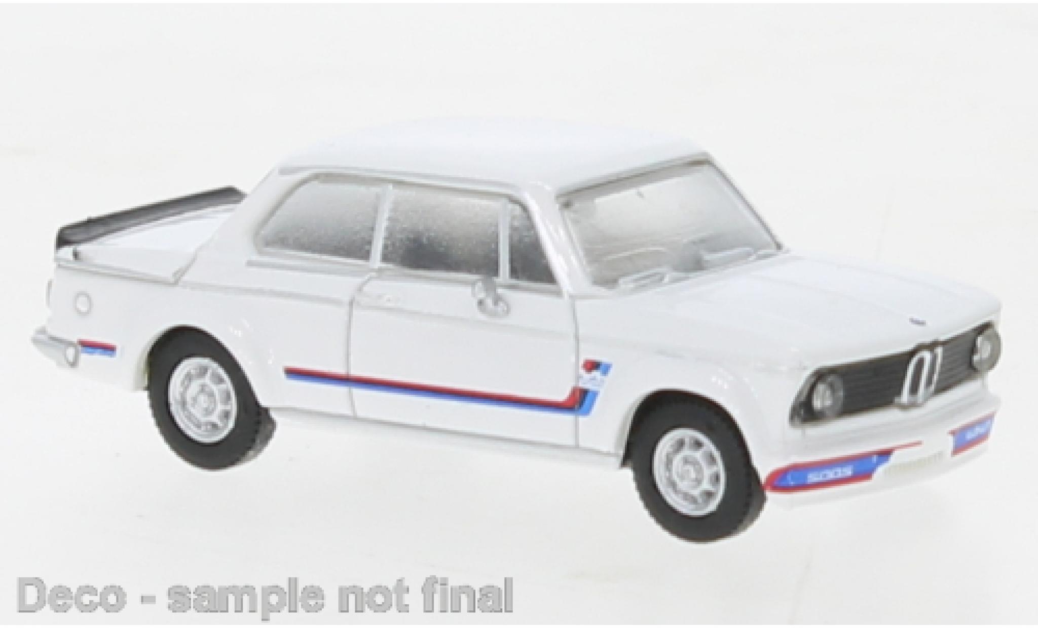 Bmw 2002 1/87 PCX87 turbo wit/D&eacute;corer 1973 modelauto