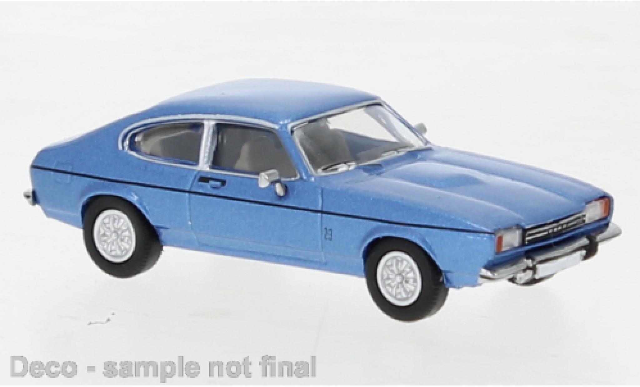 Ford Capri 1/87 PCX87 MK II metallic blauw 1974 modelauto
