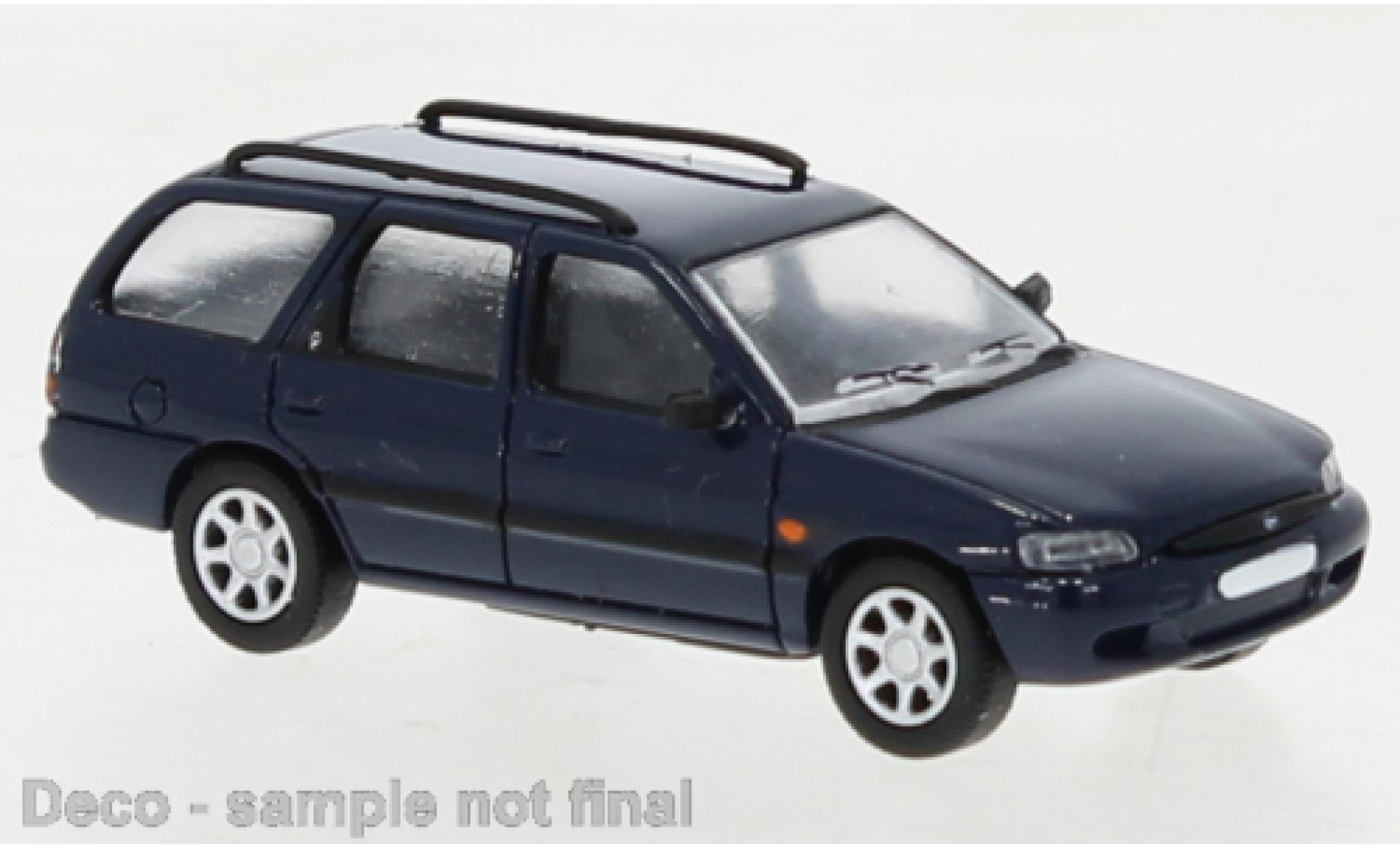 Ford Escort 1/87 PCX87 MK VII Turnier blauw fonc&eacute; 1995 modelauto