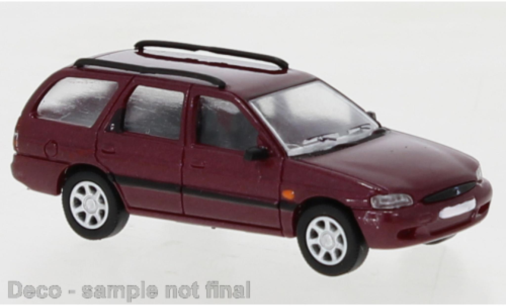 Ford Escort 1/87 PCX87 MK VII Turnier metallic rood fonc&eacute; 1995 modelauto