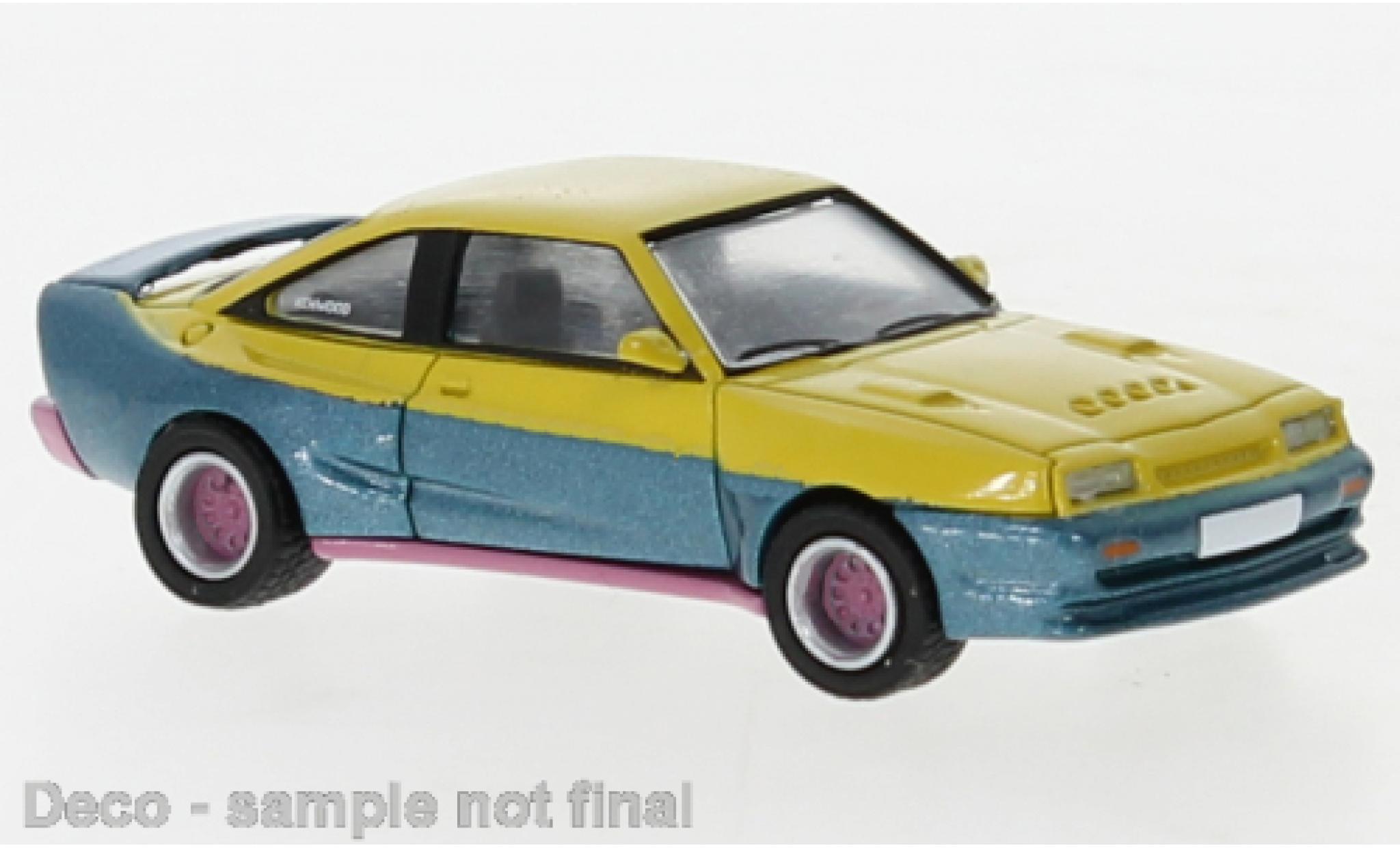 Opel Manta 1/87 PCX87 B Mattig geel/blauw 1991 modelauto
