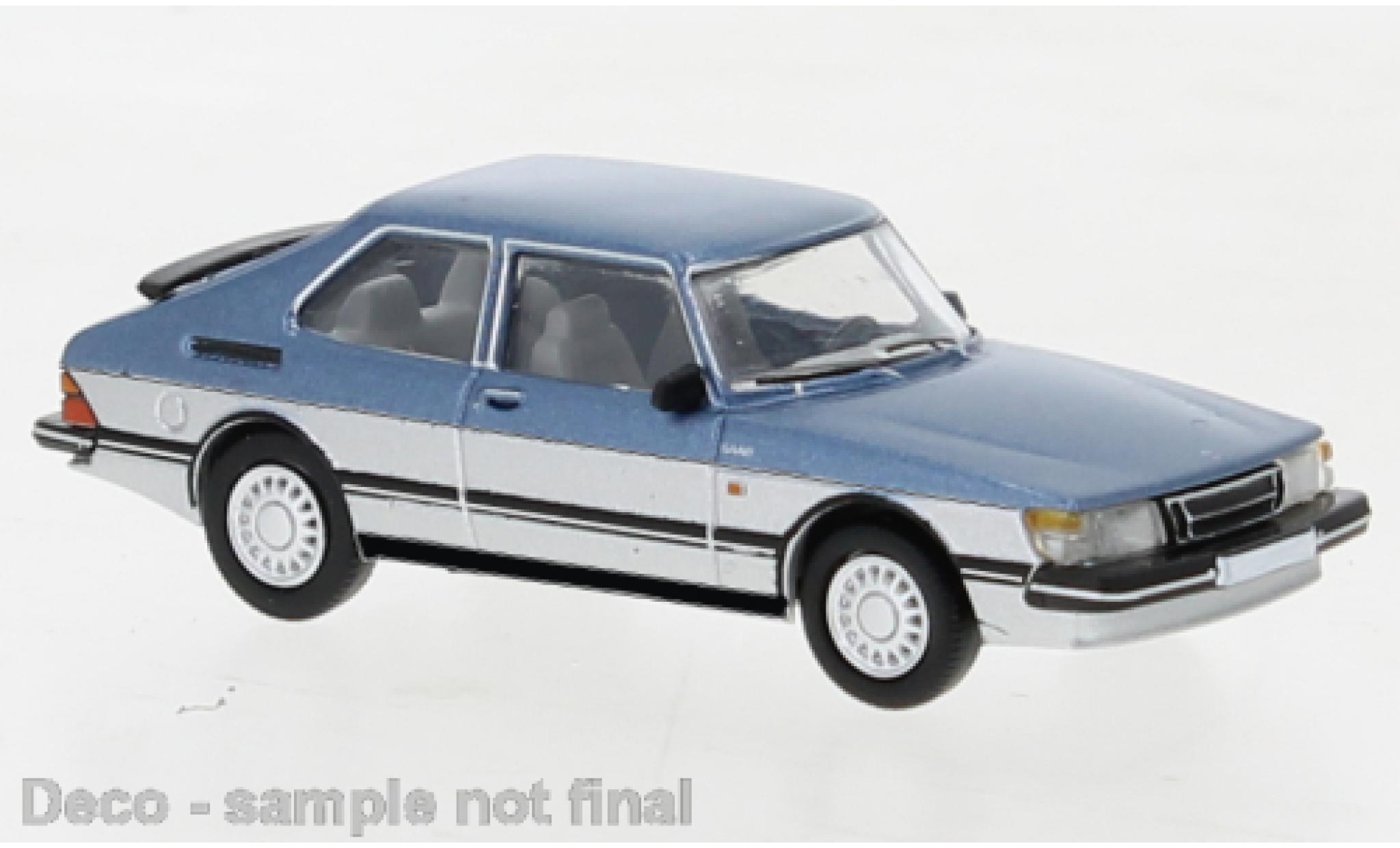 Saab 900 1/87 PCX87 Turbo metallic blauw/grijs 1986 modelauto