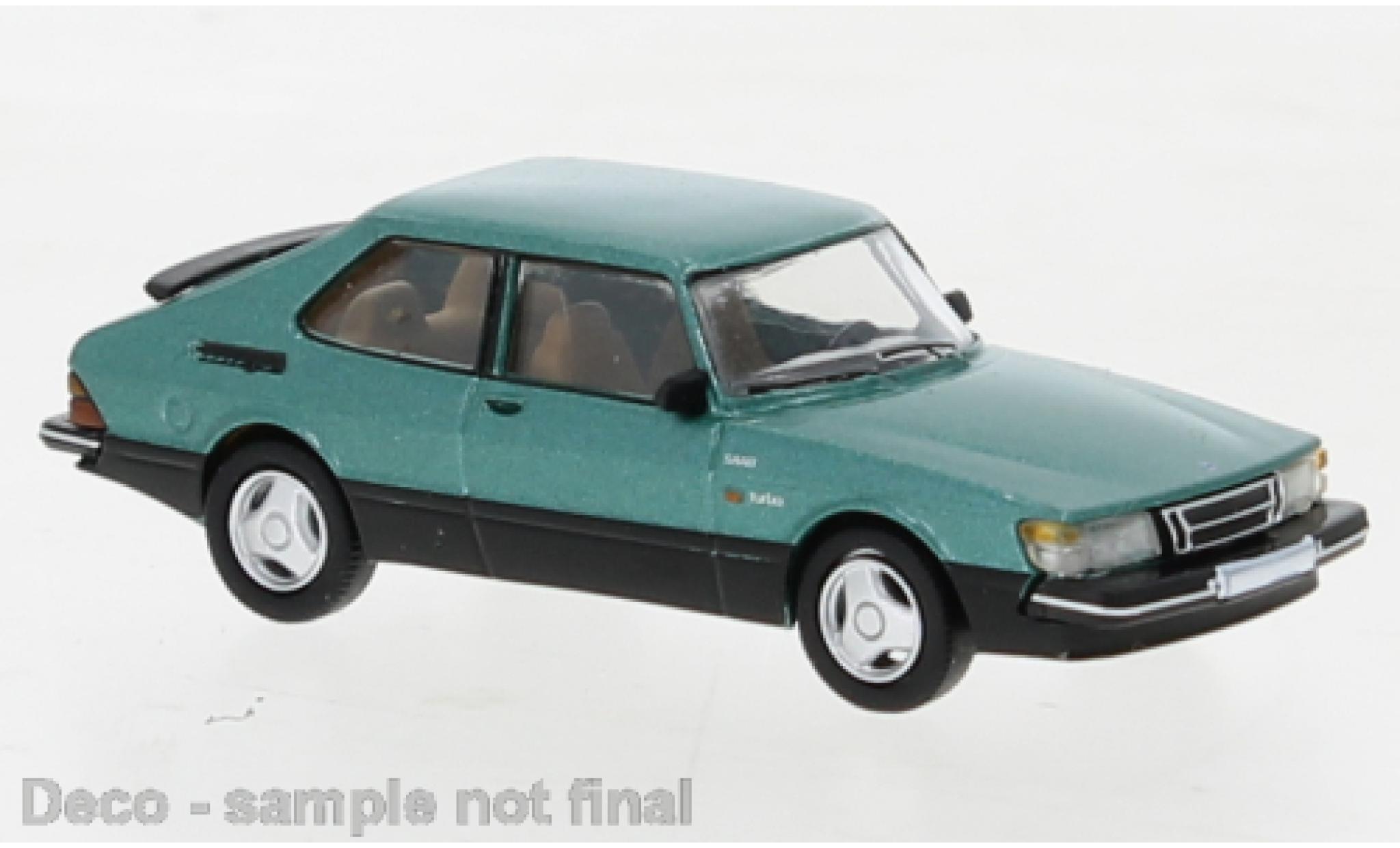 Saab 900 1/87 PCX87 Turbo metallic groen 1986 modelauto