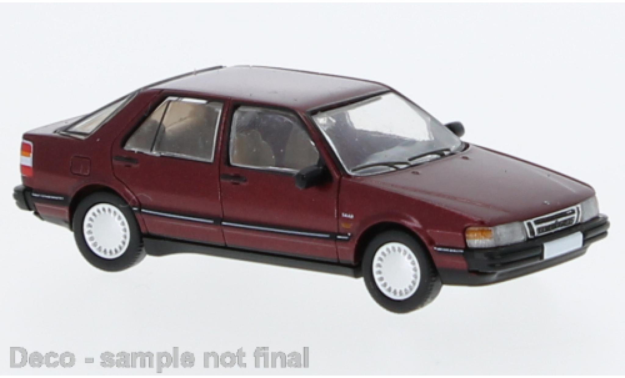 Saab 9000 1/87 PCX87 CC metallic rood fonc&eacute; 1985 modelauto
