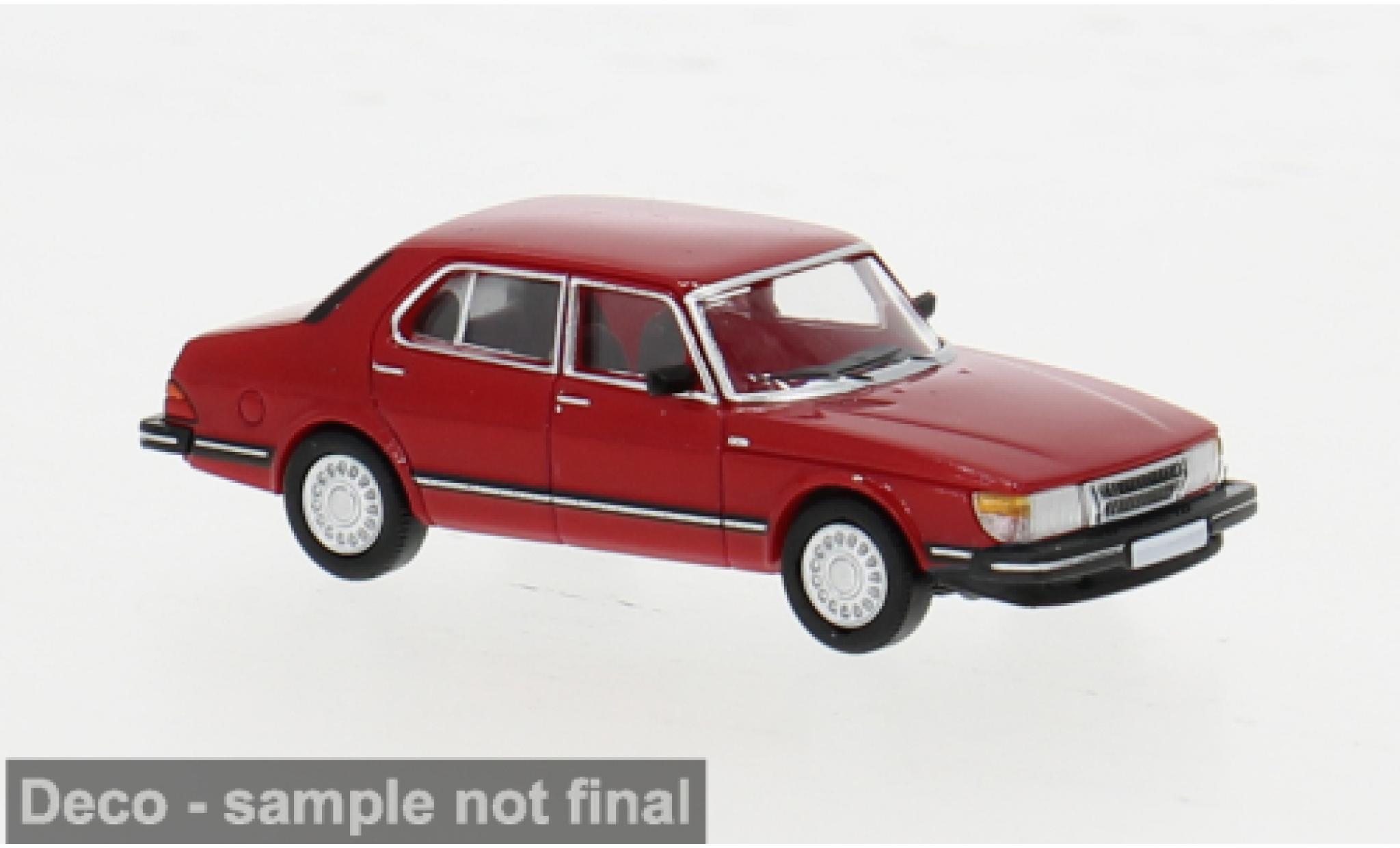 Saab 900 1/87 PCX87 Sedan rood 1981 1:87 modelauto