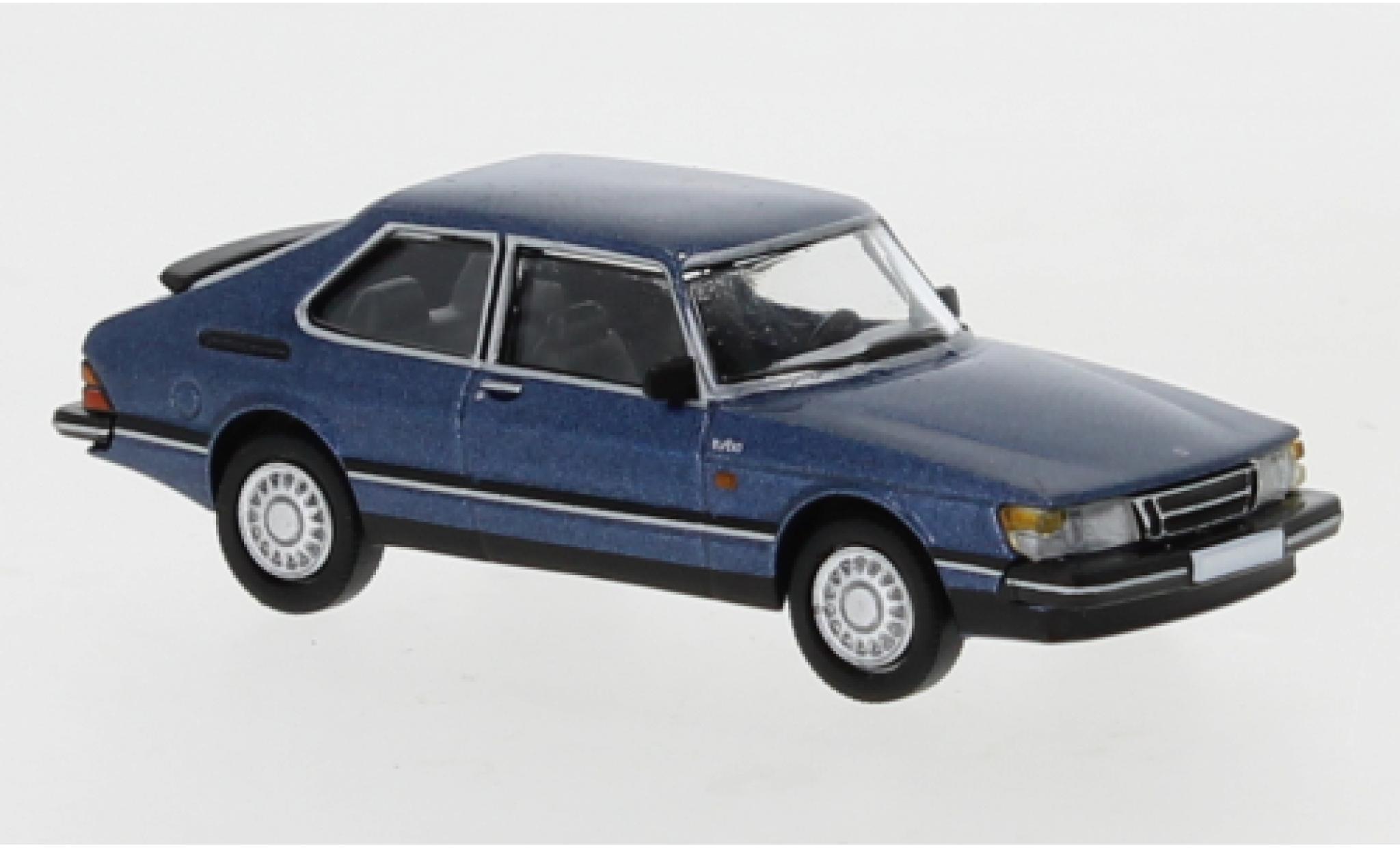 Saab 900 1/87 PCX87 Turbo metallic blauw 1986 modelauto