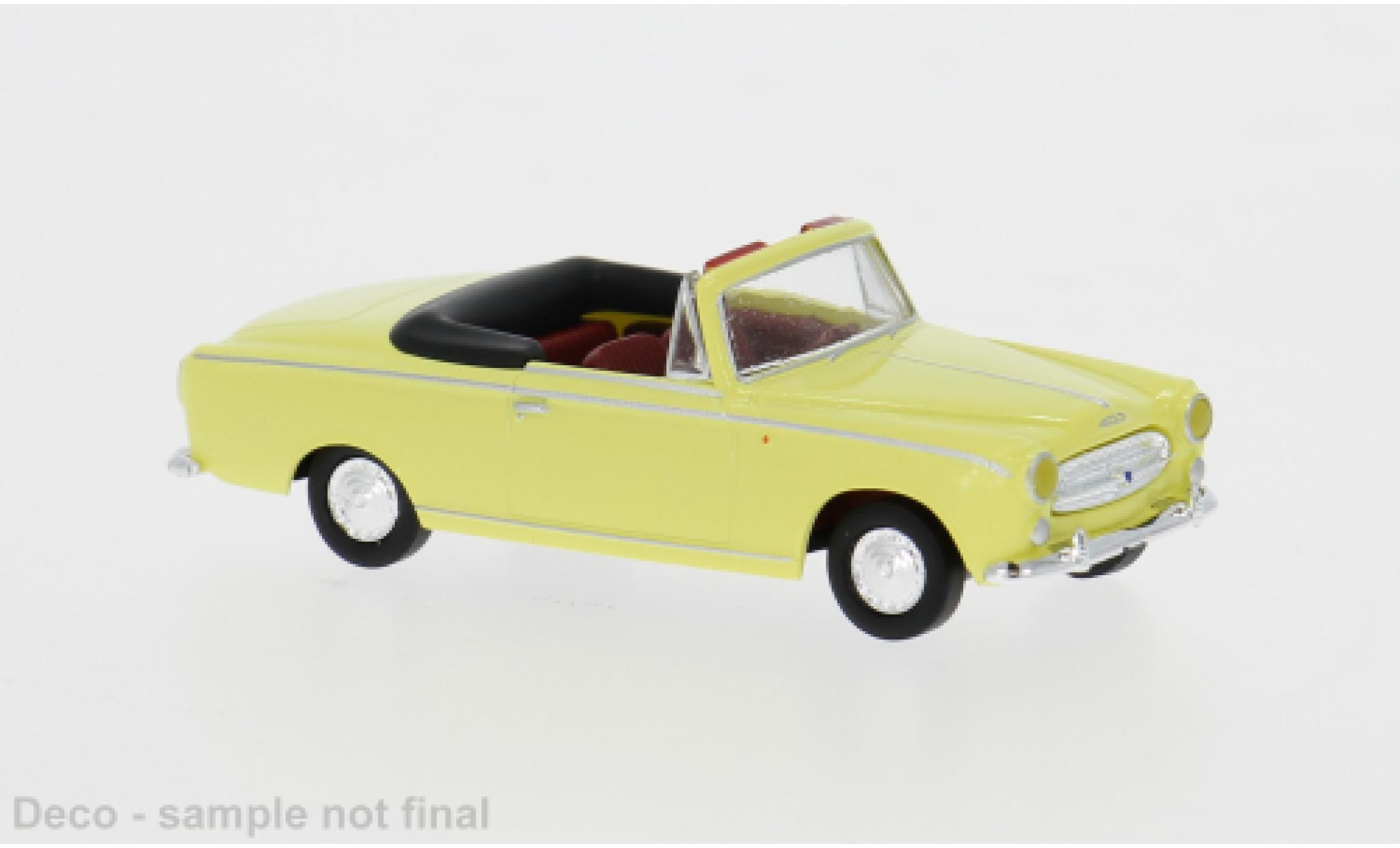 Peugeot 403 1/87 Brekina Cabriolet geel 1956 1:87 Drummer modelauto