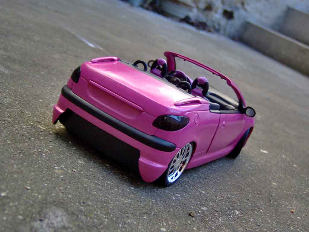 Peugeot 206 CC roze satine jantes bbs 1/18 Gate