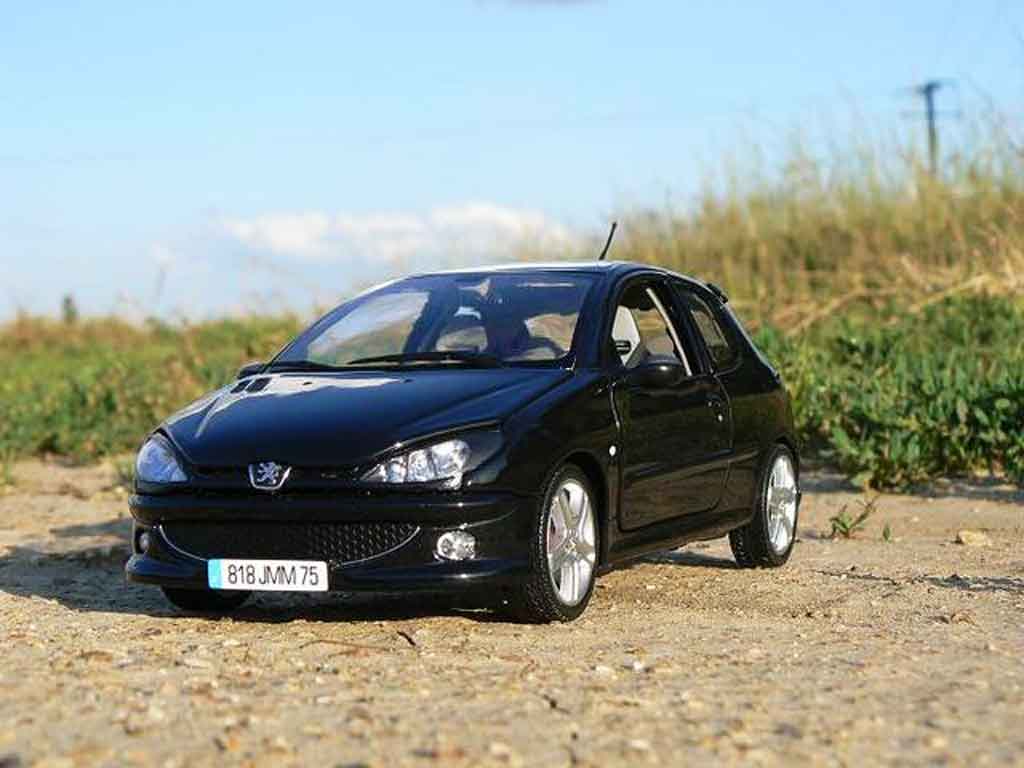 Peugeot 206 RC zwart preparation esquiss auto tuning 1/18 Norev