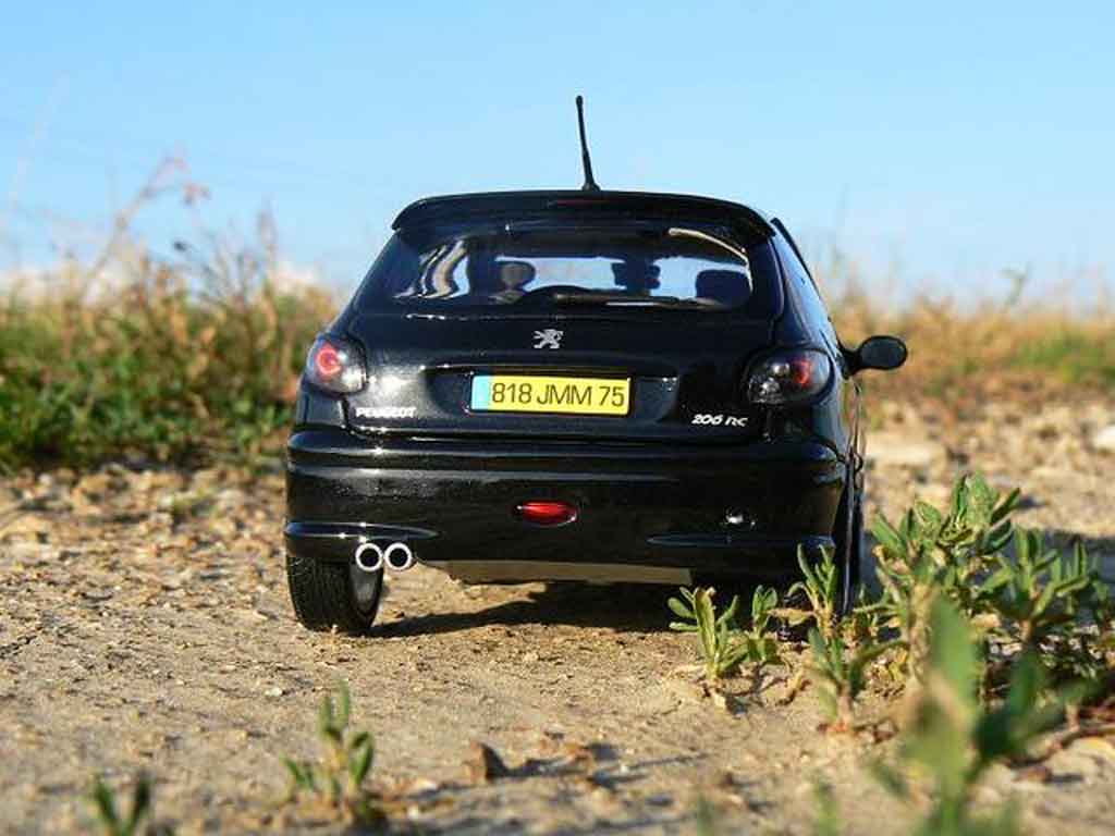 Peugeot 206 RC zwart preparation esquiss auto tuning 1/18 Norev