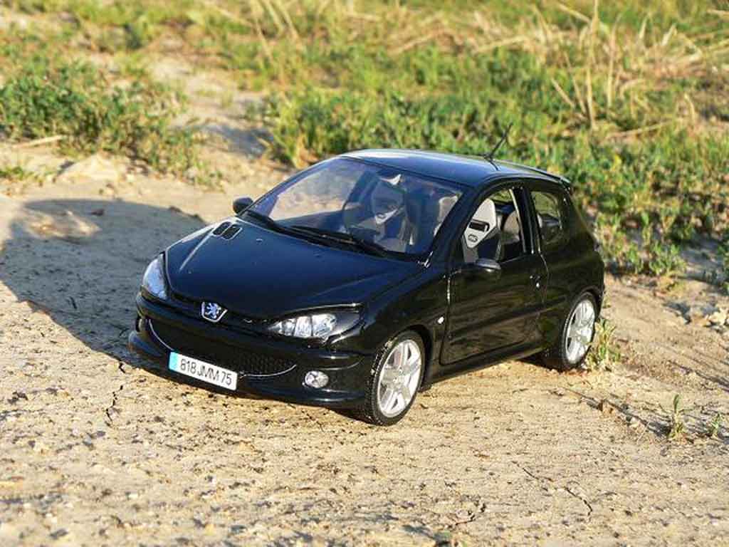 Peugeot 206 RC zwart preparation esquiss auto tuning 1/18 Norev