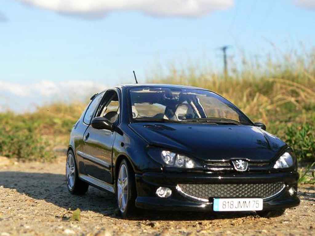 Peugeot 206 RC zwart preparation esquiss auto tuning 1/18 Norev