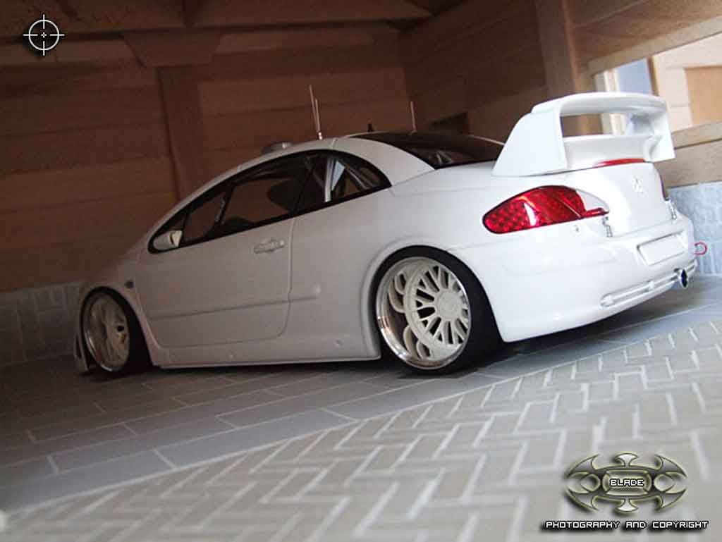 Peugeot 307 WRC plain body wit jantes bbs 1/18 Autoart