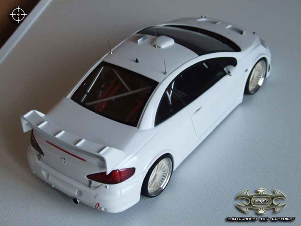 Peugeot 307 WRC plain body wit jantes bbs 1/18 Autoart
