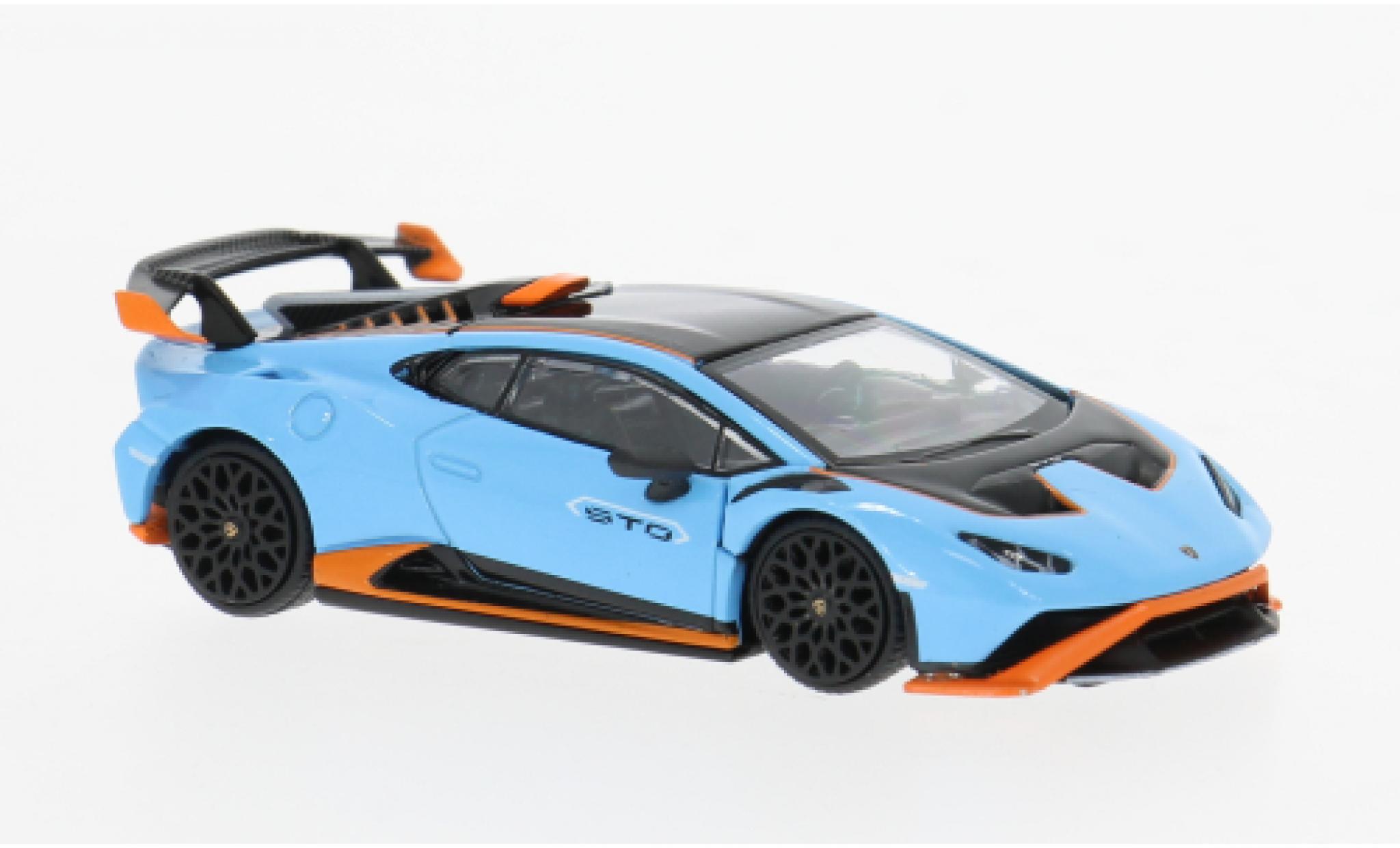 Lamborghini Huracan 1/64 Pop Race STO blauw/oranje 1:64 modelauto