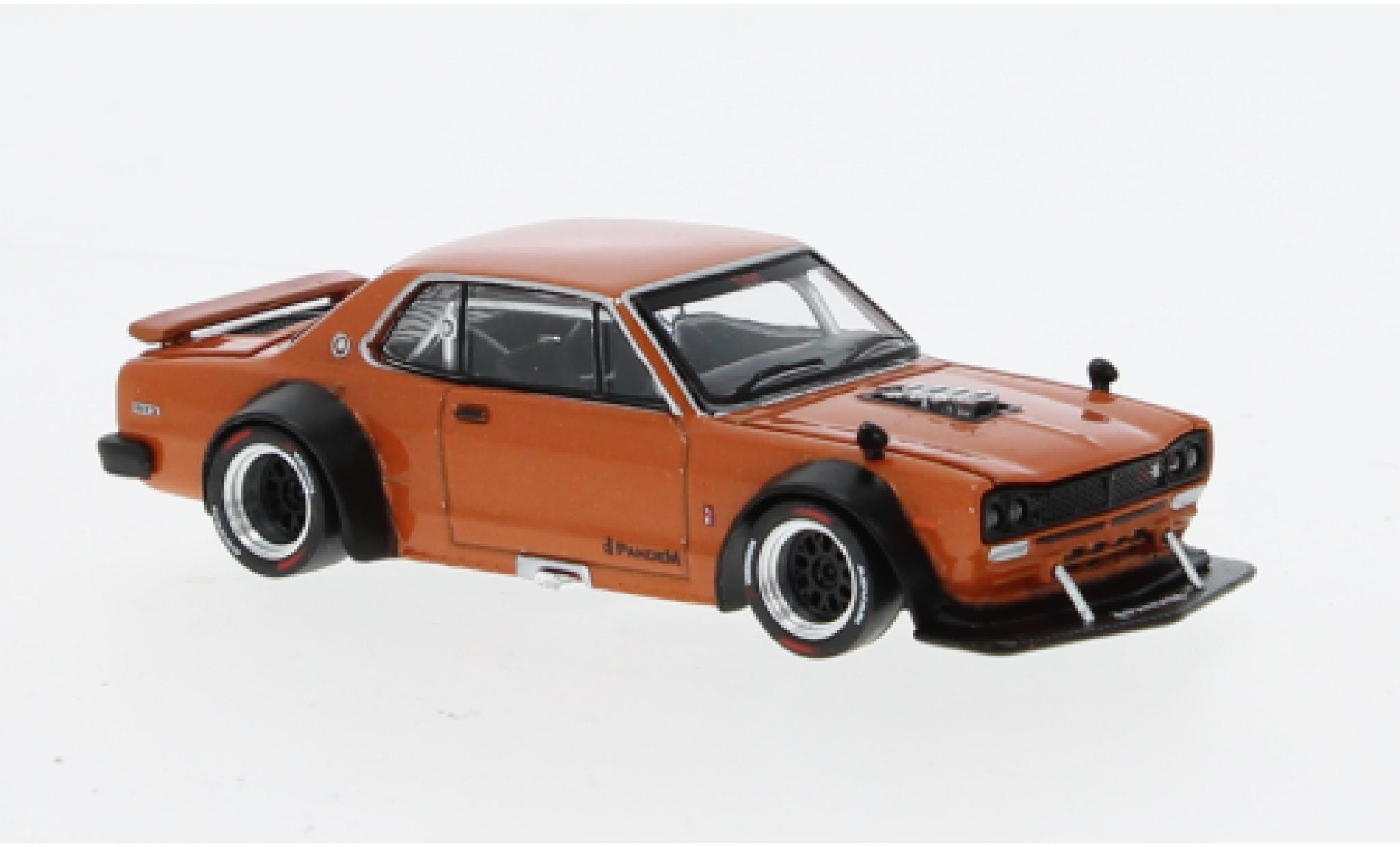 Nissan Skyline 1/64 Pop Race GT-R V8 Drift oranje RHD Hakosuka modelauto