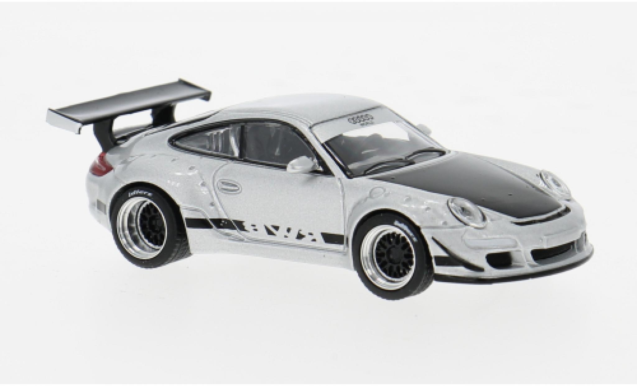 Porsche 997 RWB 1/64 Pop Race grijs 1:64 modelauto