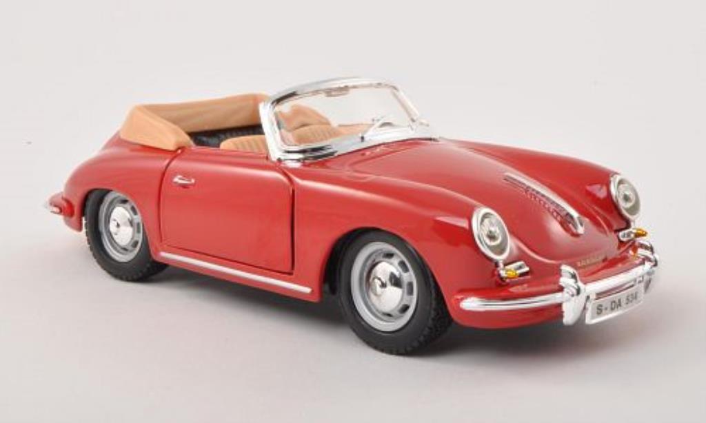 Porsche 356 B 1/24 Burago B Cabriolet rood 1961 modelauto