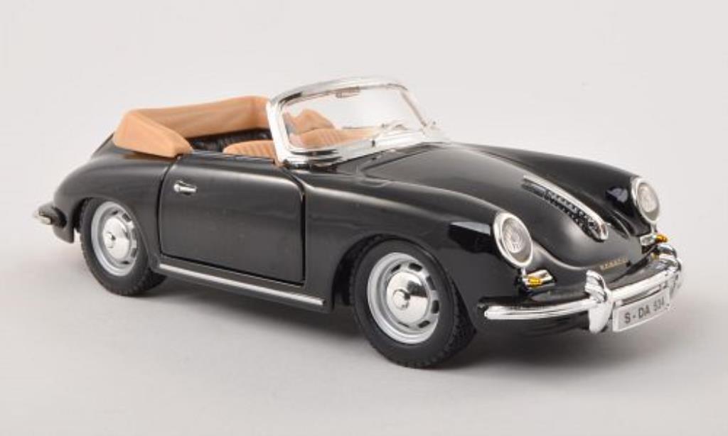 Porsche 356 B 1/24 Burago B Cabriolet zwart 1961 modelauto