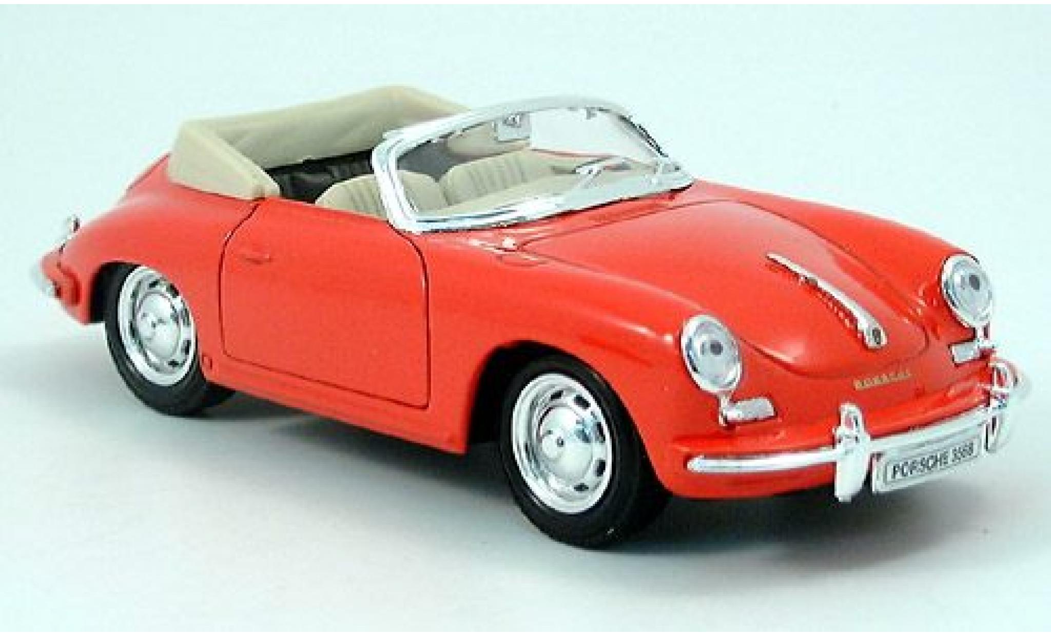 Porsche 356 1/24 Welly B rood 1:24 modelauto