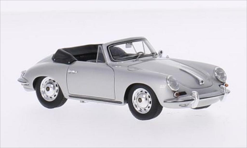 Porsche 356 1/43 Spark Carrera 2 Cabriolet grijs modelauto