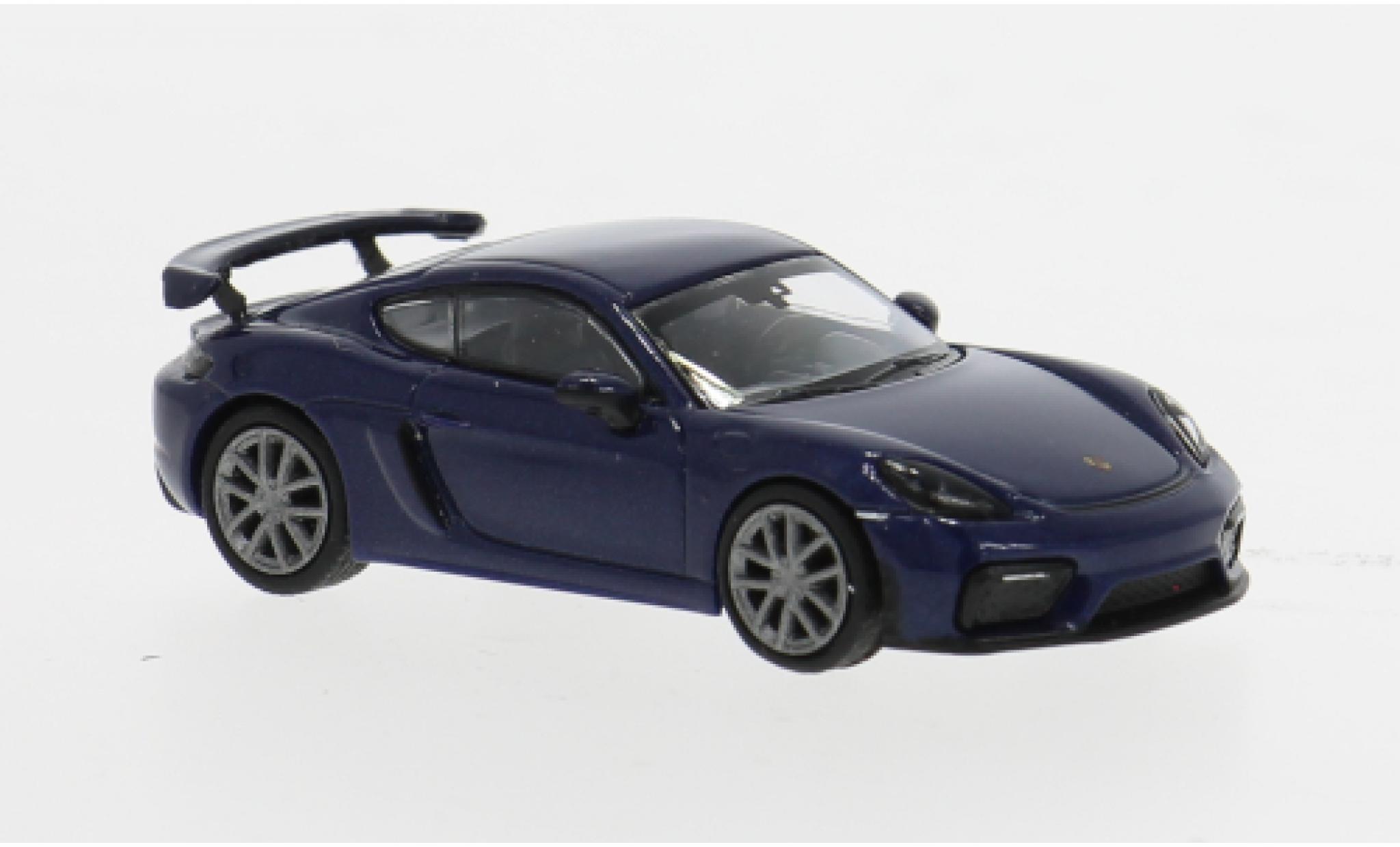 Porsche Cayman GT4 1/87 Minichamps 718 blauw 1:87 modelauto