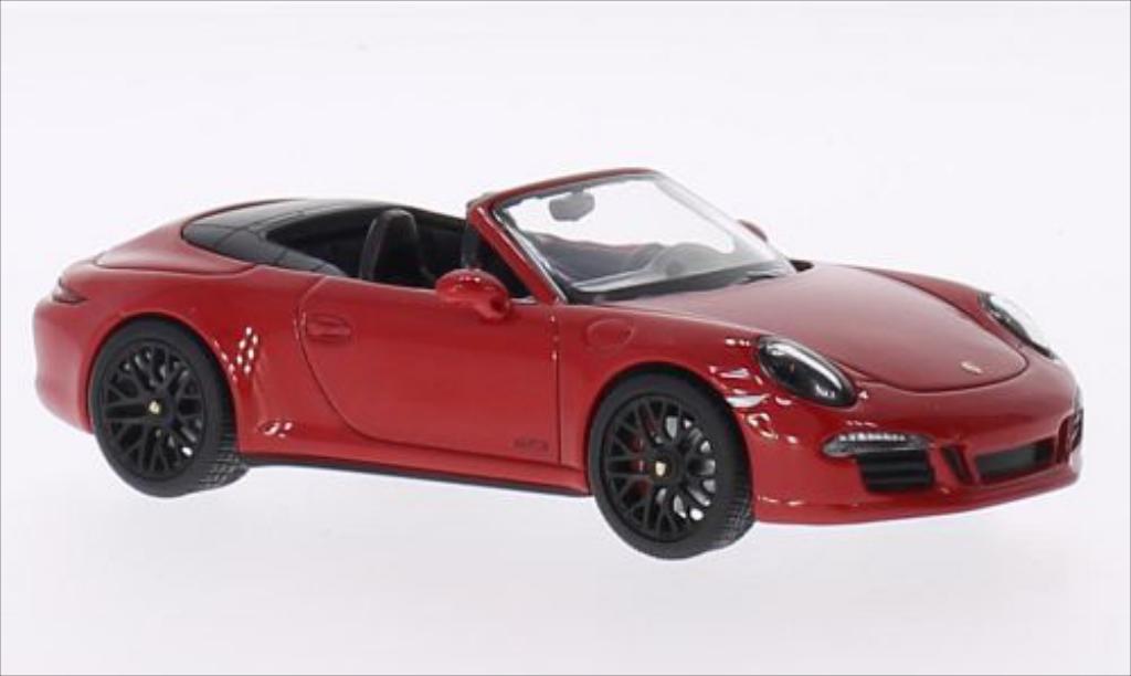 Porsche 991 GTS 1/43 Schuco Carrera 4 GTS Cabrio rood/zwart 2014 modelauto