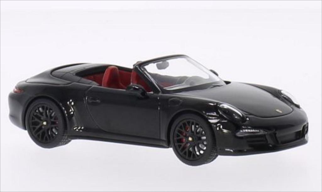 Porsche 991 GTS 1/43 Schuco Carrera 4 GTS Cabrio zwart/zwart 2014 modelauto