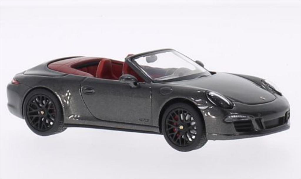 Porsche 991 GTS 1/43 Schuco Carrera GTS Cabrio metallic grijs/rood 2014 modelauto