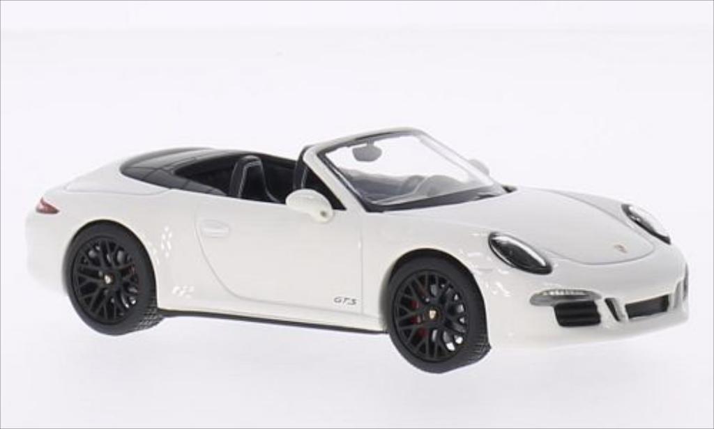 Porsche 991 GTS 1/43 Schuco Carrera GTS Cabrio wit/zwart 2014 modelauto