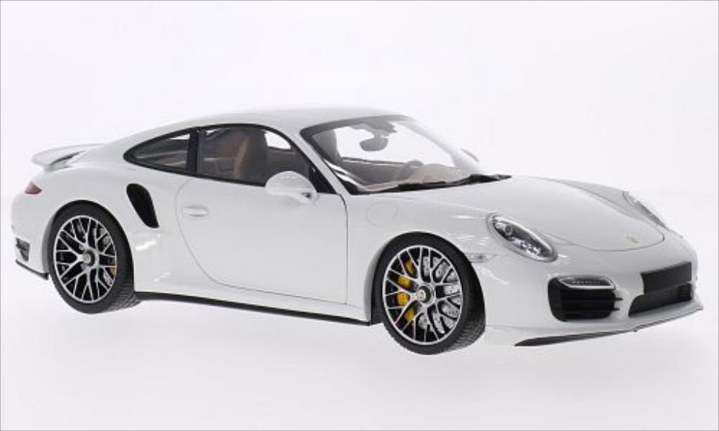 Porsche 991 Turbo S 1/18 Minichamps Turbo S wit 2013 modelauto