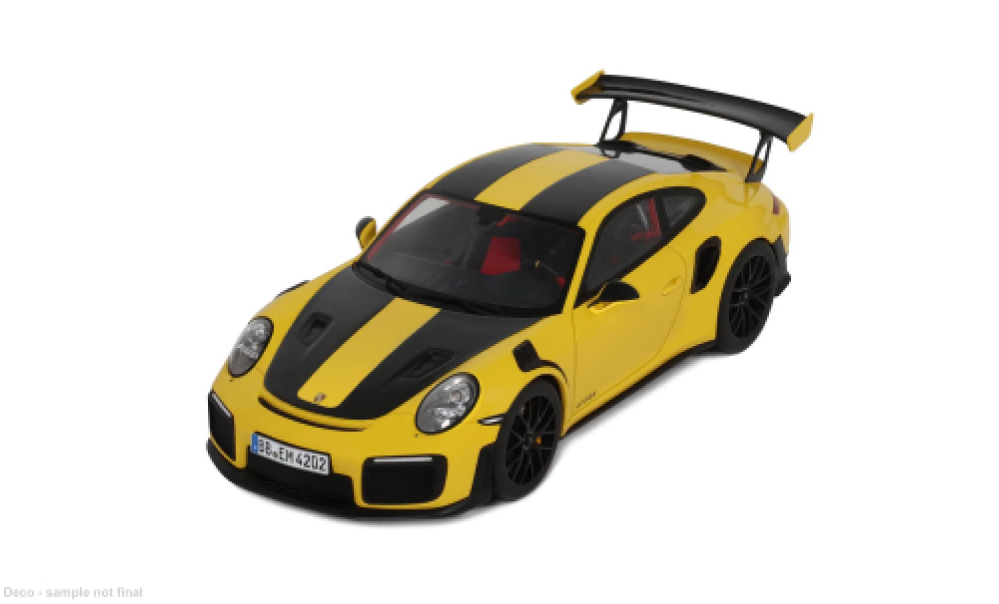 Porsche 992 GTS 1/18 GT Spirit 911 (.1) 2 RS geel/zwart 2017 1:18 modelauto