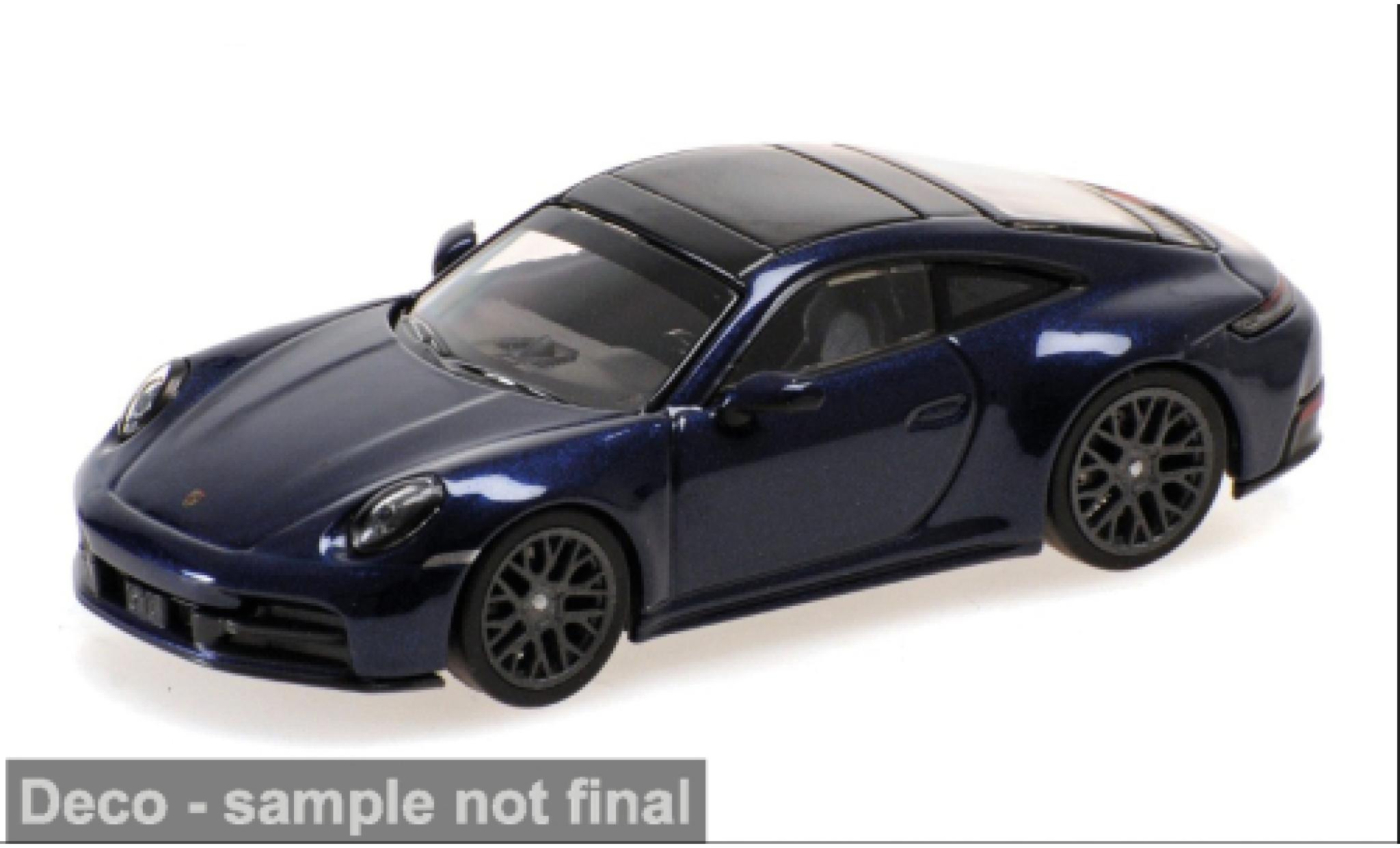 Porsche 992 1/64 Minichamps 911 (.2) Carrera blauw 2025 1:64 modelauto