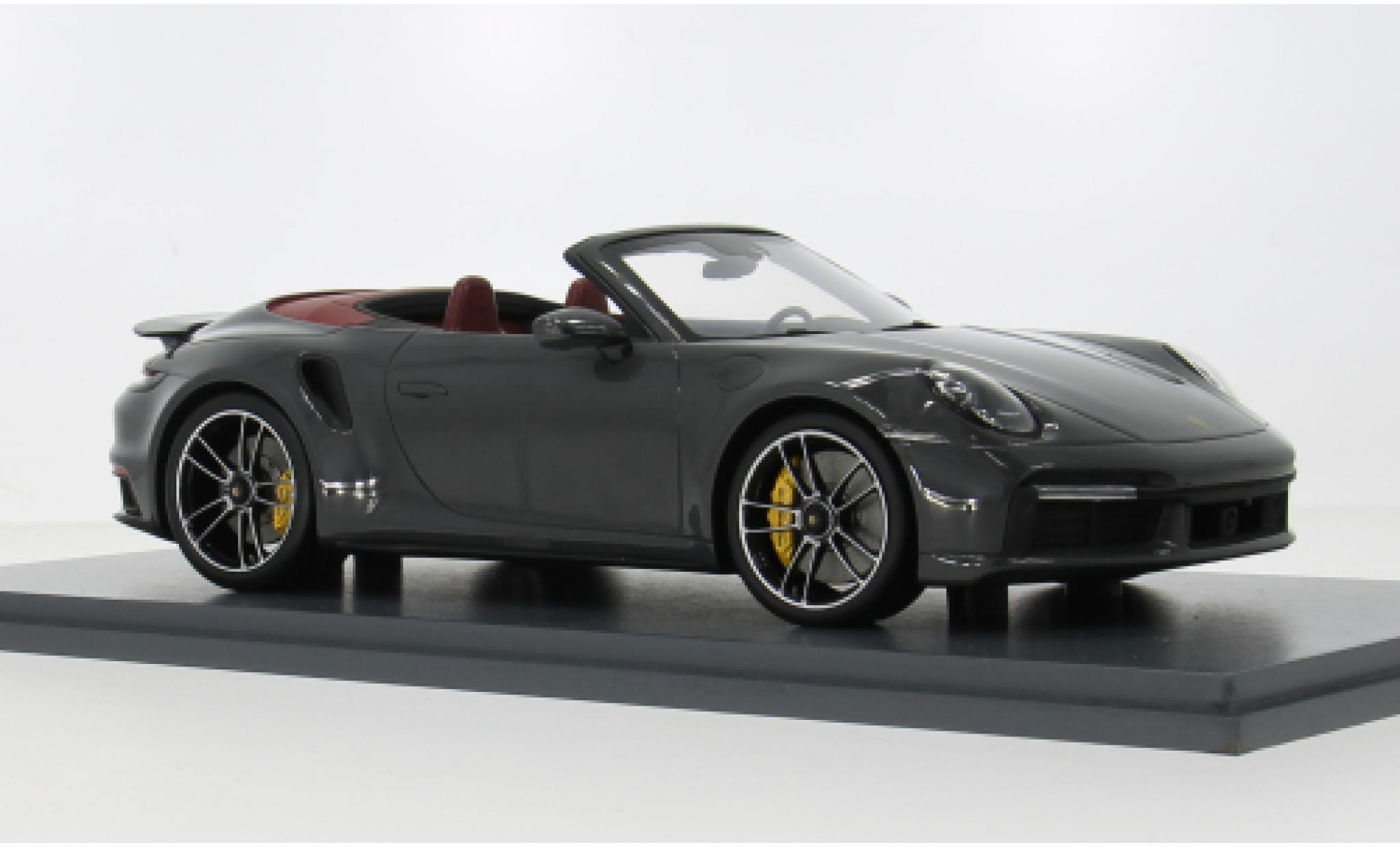 Porsche 992 Turbo s 1/18 Schuco 911  Turbo S Cabriolet grijs 2022 1:18 modelauto