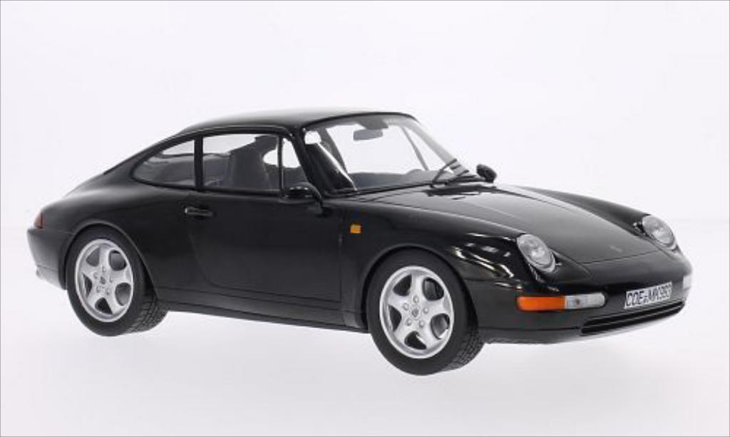 Porsche 993 Carrera 1/18 Norev Carrera metallic zwart 1 modelauto