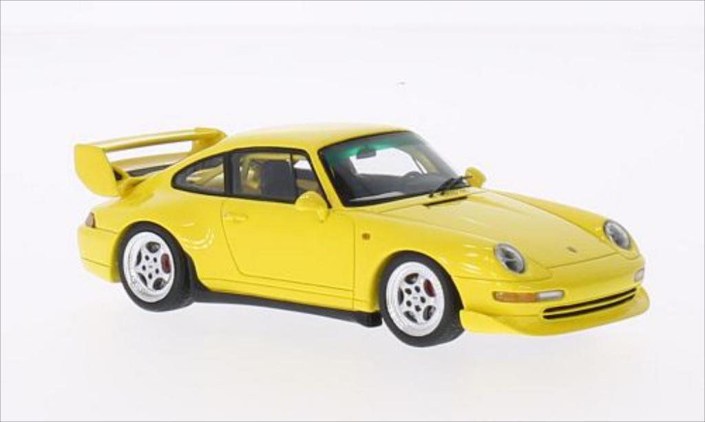 Porsche 993 1/43 Spark Club Sport geel 1995 modelauto