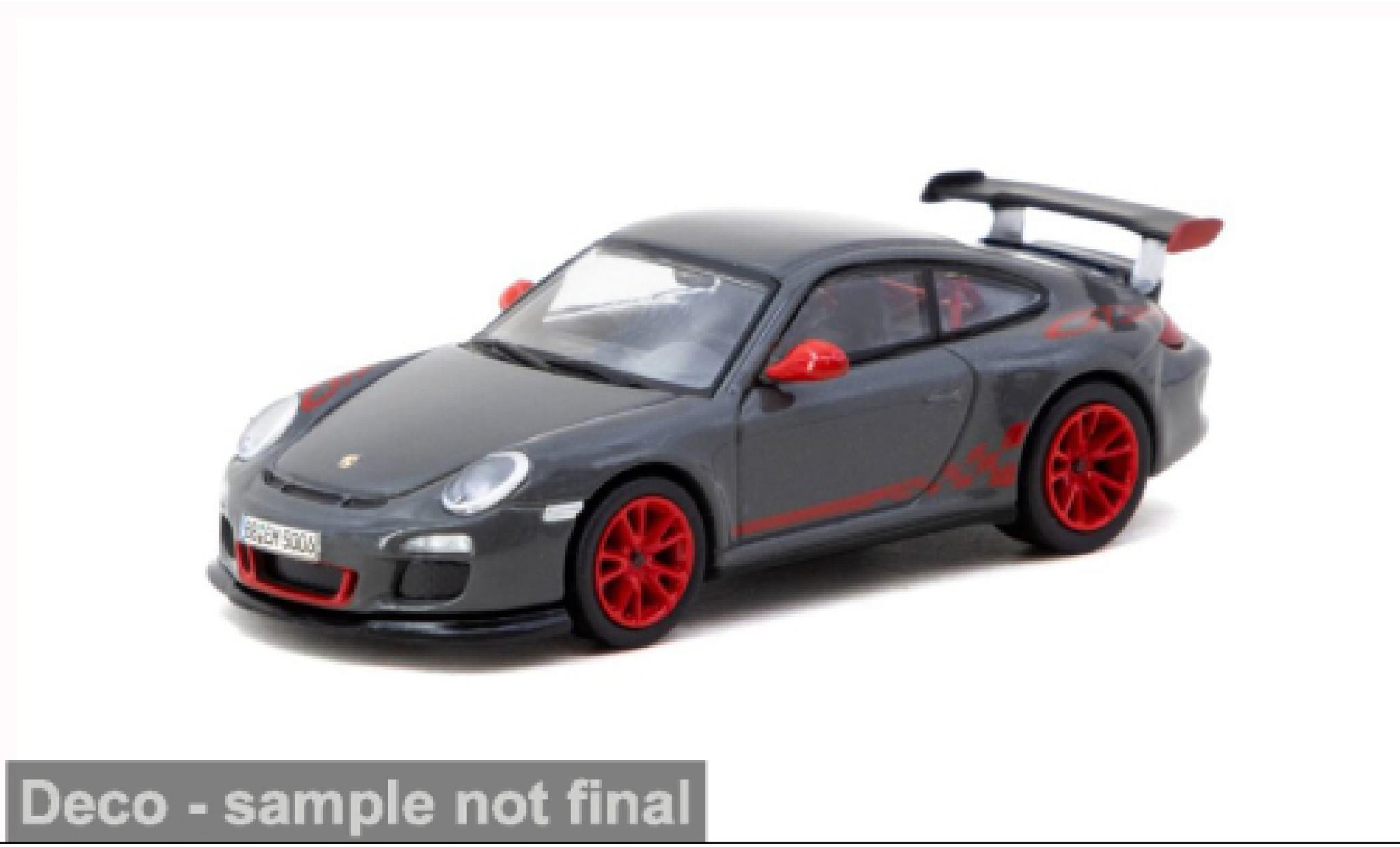 Porsche 997 GT3 RS 1/64 Tarmac Works 911  grijs/rood 2008 1:64 modelauto
