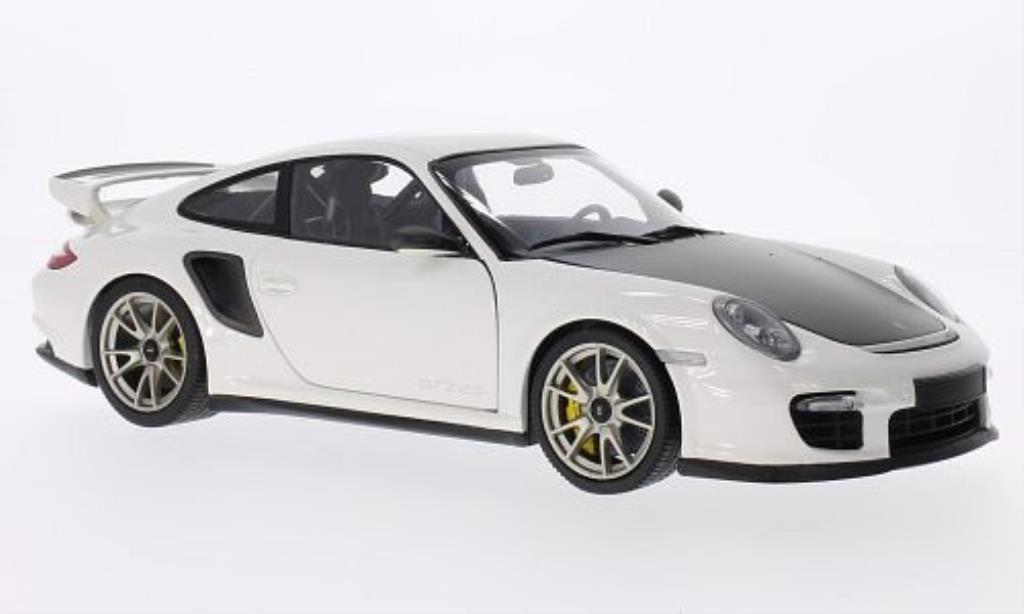 Porsche 997 GT2 1/18 Minichamps GT2 wit 2010 modelauto