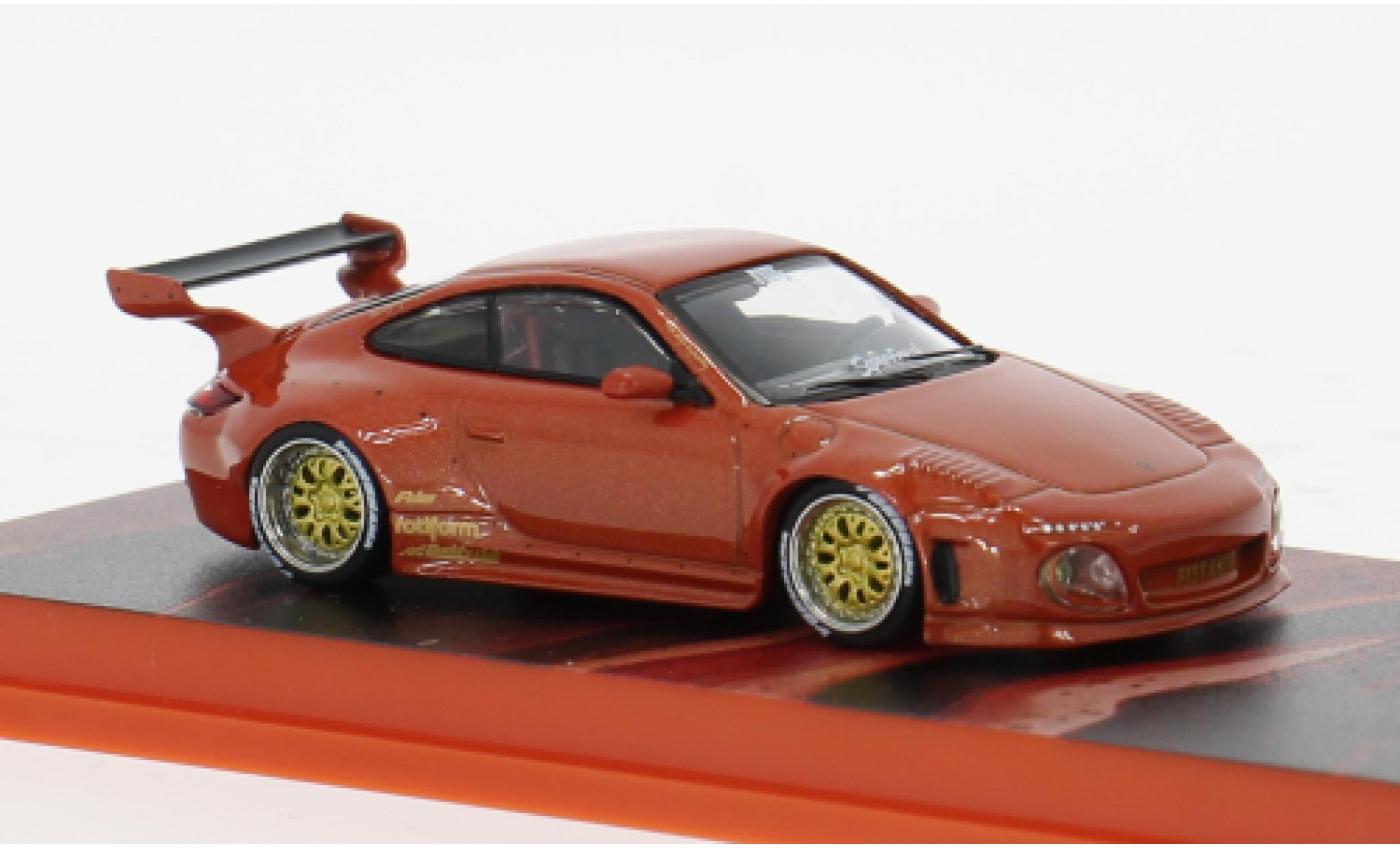 Porsche 997 1/64 Tarmac Works 911  Old rood 1:64 modelauto