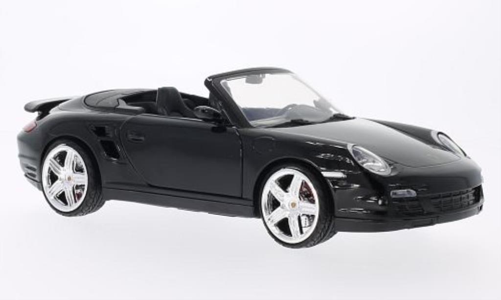 Porsche 997 Turbo 1/18 Motormax Turbo Cabriolet zwart modelauto
