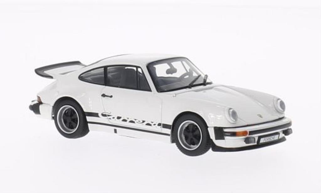Porsche 930 1/43 Kyosho Carrera 2.7 wit mit zwarter Dekoration 1975 modelauto