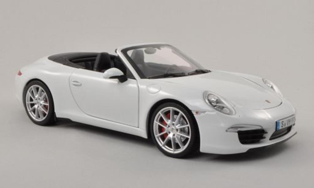 Porsche 991 S 1/18 Minichamps Carrera S Cabriolet wit modelauto