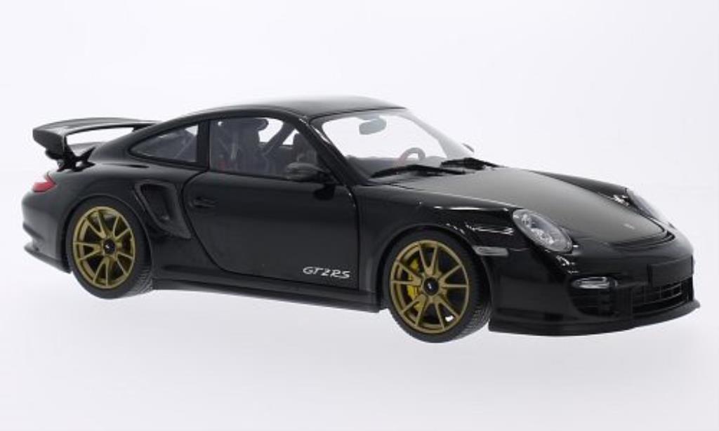 Porsche 997 GT2 1/18 Minichamps GT2 zwart mit goldenen Felgen 2011 modelauto