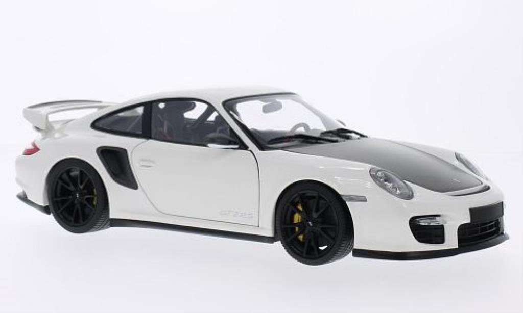 Porsche 997 GT2 1/18 Minichamps GT2 wit mit zwarten Felgen 2011 modelauto