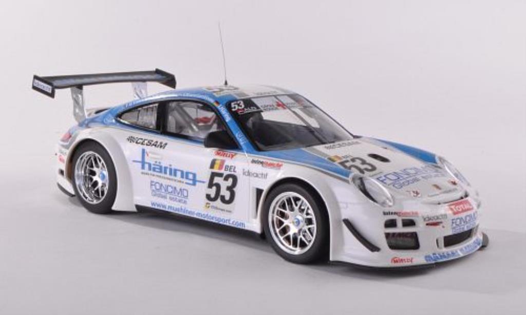 Porsche 997 GT3 1/18 Minichamps GT3R No.53 Muhlner Motorsport 24h Spa 2010 /Haring modelauto